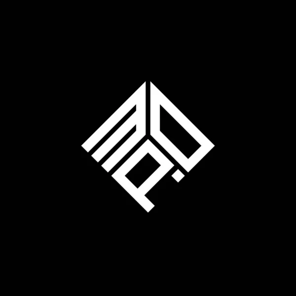 Mpo Γράμμα Σχέδιο Λογότυπο Μαύρο Φόντο Mpo Δημιουργική Αρχικά Γράμμα — Διανυσματικό Αρχείο