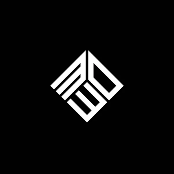 Mwo Brev Logotyp Design Svart Bakgrund Mwo Kreativa Initialer Brev — Stock vektor