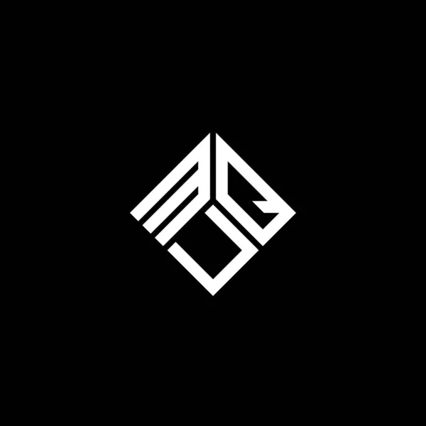 黒い背景にMuqの文字のロゴデザイン Muqクリエイティブイニシャルレターロゴコンセプト Muqレターデザイン — ストックベクタ