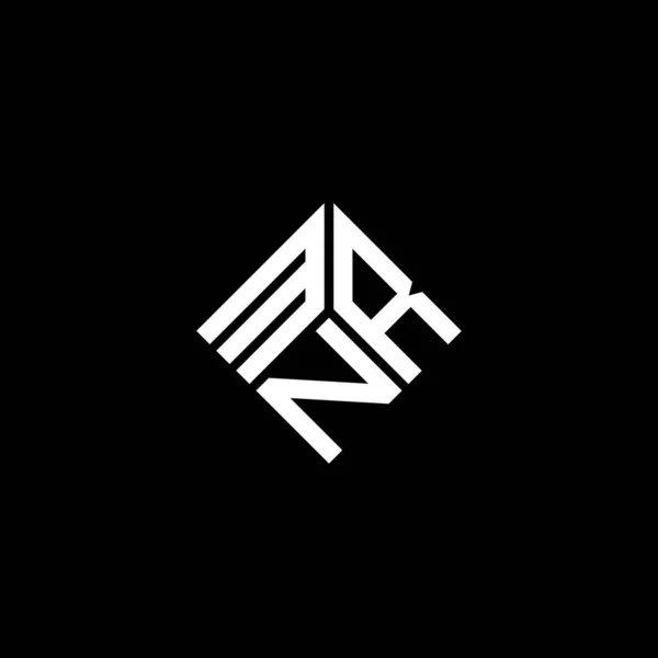 Diseño Del Logotipo Letra Mnr Sobre Fondo Negro Mnr Iniciales — Vector de stock