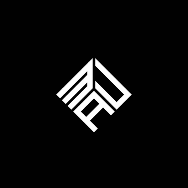 Mau Brev Logotyp Design Svart Bakgrund Mau Kreativa Initialer Brev — Stock vektor