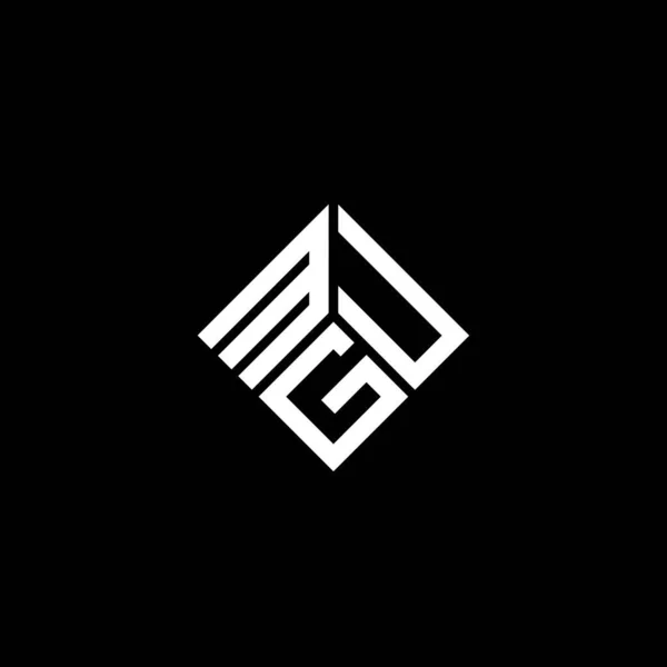 Diseño Del Logotipo Letra Mgu Sobre Fondo Negro Mgu Iniciales — Vector de stock
