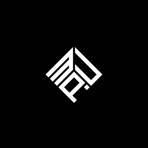 黒い背景にMpu文字のロゴデザイン Mpuクリエイティブイニシャルレターロゴコンセプト Mpuレターデザイン — ストックベクタ