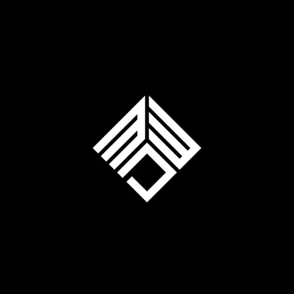 Diseño Del Logotipo Letra Mdw Sobre Fondo Negro Mdw Iniciales — Vector de stock