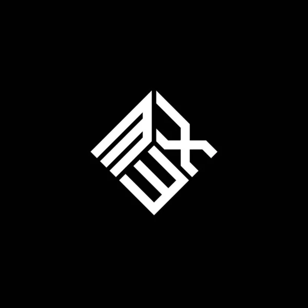 Diseño Del Logotipo Letra Mwx Sobre Fondo Negro Mwx Iniciales — Vector de stock