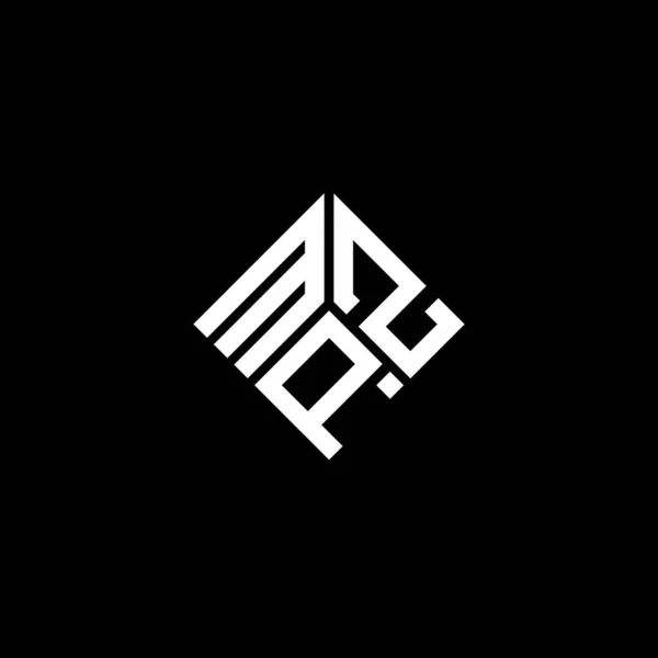 Diseño Del Logotipo Letra Mpz Sobre Fondo Negro Mpz Iniciales — Vector de stock