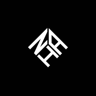 Siyah arka planda NHA harf logosu tasarımı. NHA yaratıcı harfler logosu konsepti. NHA harf tasarımı.