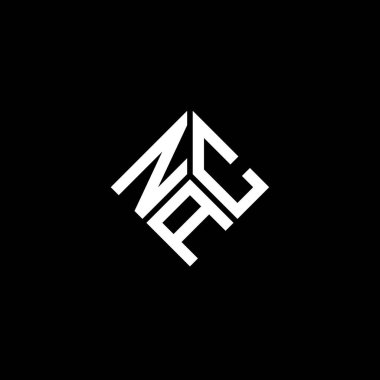 Siyah arka planda NAC harf logosu tasarımı. NAC yaratıcı harf logosu konsepti. NAC harf tasarımı.