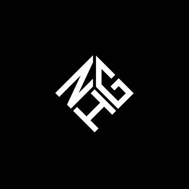 Siyah arka planda NHG harf logosu tasarımı. NHG yaratıcı harflerin baş harfleri logo kavramı. NHG harf tasarımı.