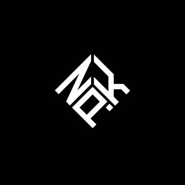 Siyah arka planda NPK harf logosu tasarımı. NPK yaratıcı harflerin baş harfleri logo kavramı. NPK harf tasarımı.