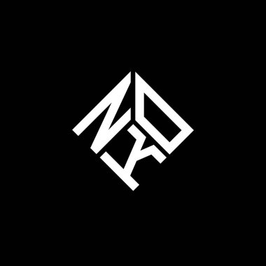 Siyah arka planda NKO harf logosu tasarımı. NKO yaratıcı harflerin baş harfleri logo kavramı. NKO harf tasarımı.
