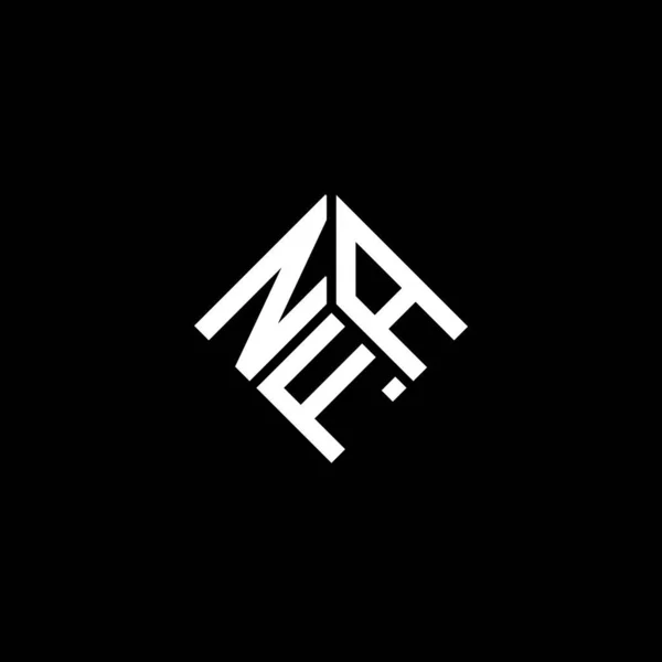 Projekt Logo Litery Nfa Czarnym Tle Kreatywne Inicjały Nfa Koncepcja — Wektor stockowy