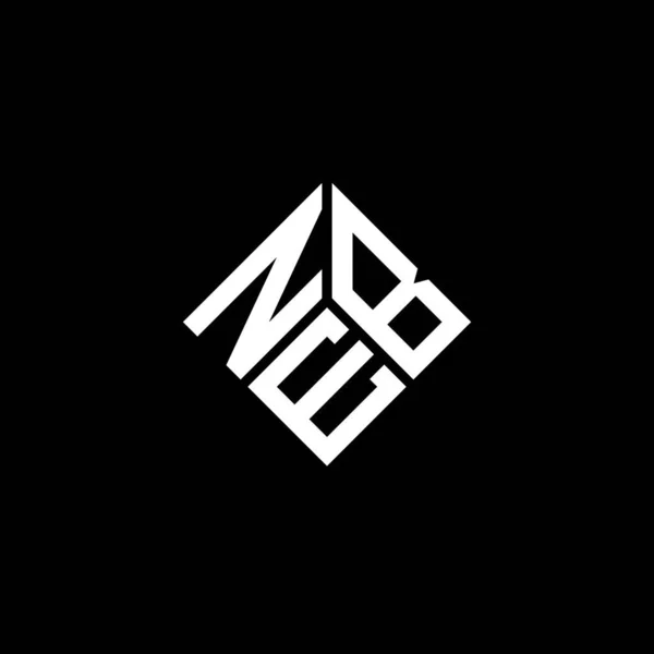 Siyah Arka Planda Neb Harfi Logo Tasarımı Neb Yaratıcı Harflerin — Stok Vektör