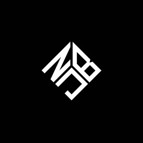 Diseño Del Logotipo Letra Njb Sobre Fondo Negro Njb Iniciales — Vector de stock
