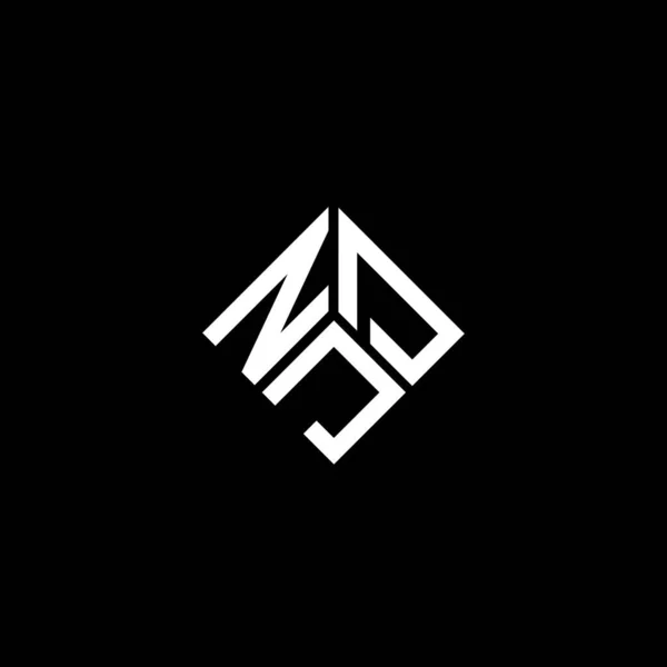Njd Logo Ontwerp Zwarte Achtergrond Njd Creatieve Initialen Letter Logo — Stockvector