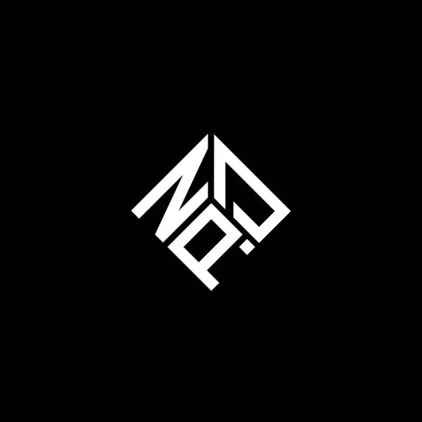 Diseño Del Logotipo Letra Npd Sobre Fondo Negro Npd Iniciales — Vector de stock