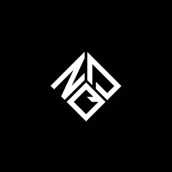 Diseño Del Logotipo Letra Nqd Sobre Fondo Negro Nqd Iniciales — Vector de stock