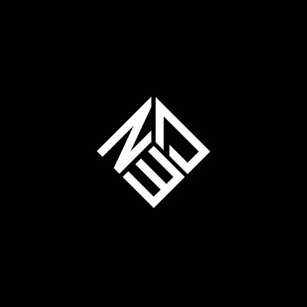 Nwd Design Logotipo Carta Fundo Preto Nwd Iniciais Criativas Conceito — Vetor de Stock