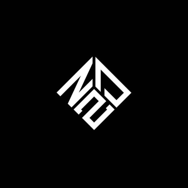 Diseño Del Logotipo Letra Nzd Sobre Fondo Negro Nzd Iniciales — Vector de stock