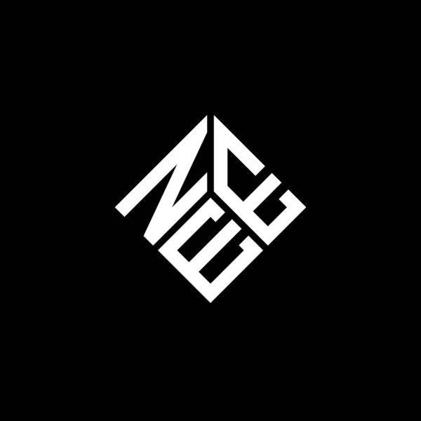 Nee Brev Logotyp Design Svart Bakgrund Nee Kreativa Initialer Brev — Stock vektor