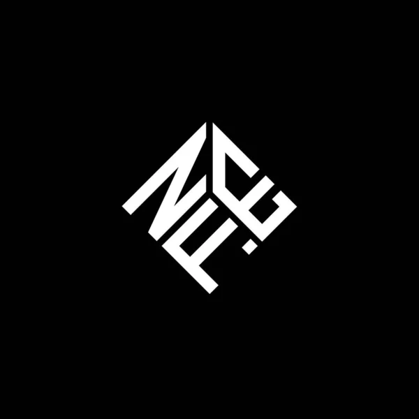 Nfe Brev Logotyp Design Svart Bakgrund Nfe Kreativa Initialer Brev — Stock vektor