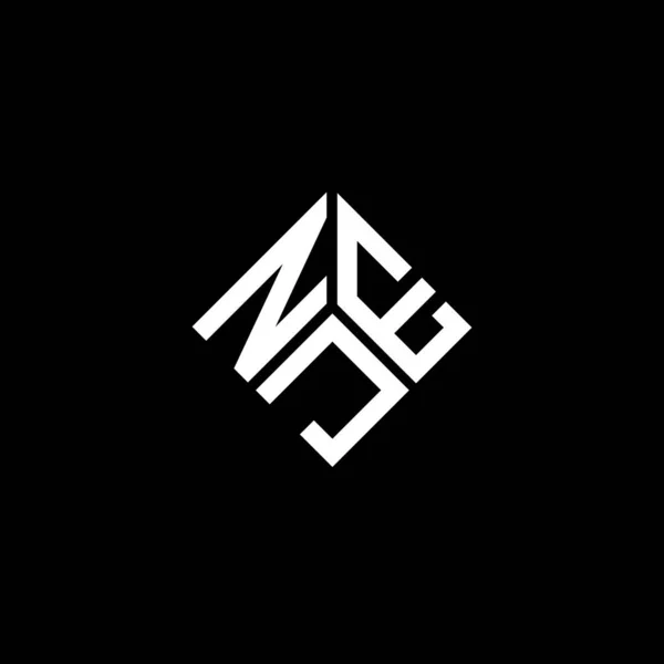 Diseño Del Logotipo Letra Nje Sobre Fondo Negro Nje Iniciales — Archivo Imágenes Vectoriales