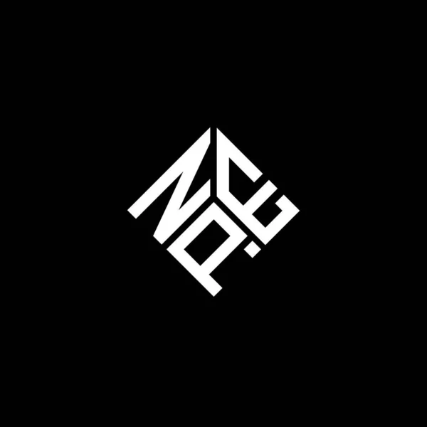Npe Lettre Logo Design Sur Fond Noir Npe Initiales Créatives — Image vectorielle