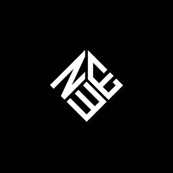 Nwe Logo Ontwerp Zwarte Achtergrond Nwe Creatieve Initialen Letter Logo — Stockvector