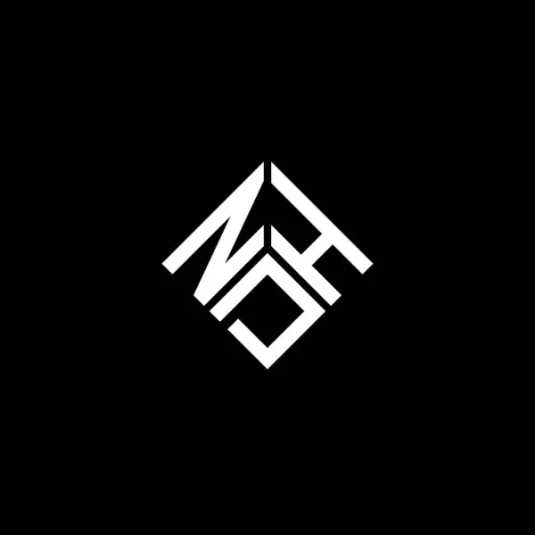 Ndh Logo Ontwerp Zwarte Achtergrond Ndh Creatieve Initialen Letter Logo — Stockvector