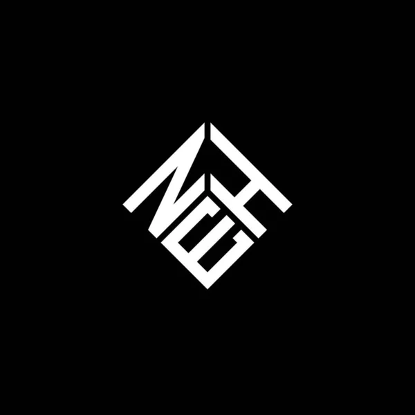 Neh字母标识设计为黑色背景 Neh创意首字母首字母标识概念 Neh字母设计 — 图库矢量图片