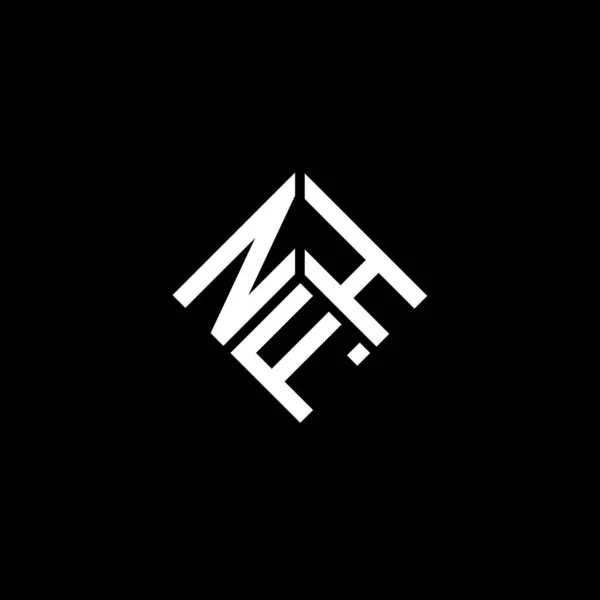 Nfh Design Logotipo Carta Fundo Preto Nfh Iniciais Criativas Conceito — Vetor de Stock