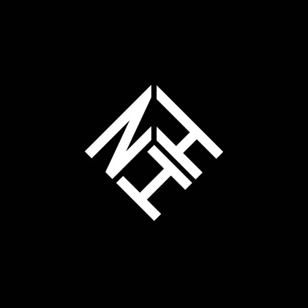 Nhh Lettre Logo Design Sur Fond Noir Nhh Initiales Créatives — Image vectorielle
