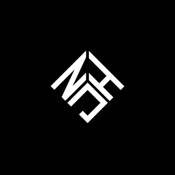 Logo Lettera Njh Disegno Sfondo Nero Njh Creativo Iniziali Lettera — Vettoriale Stock