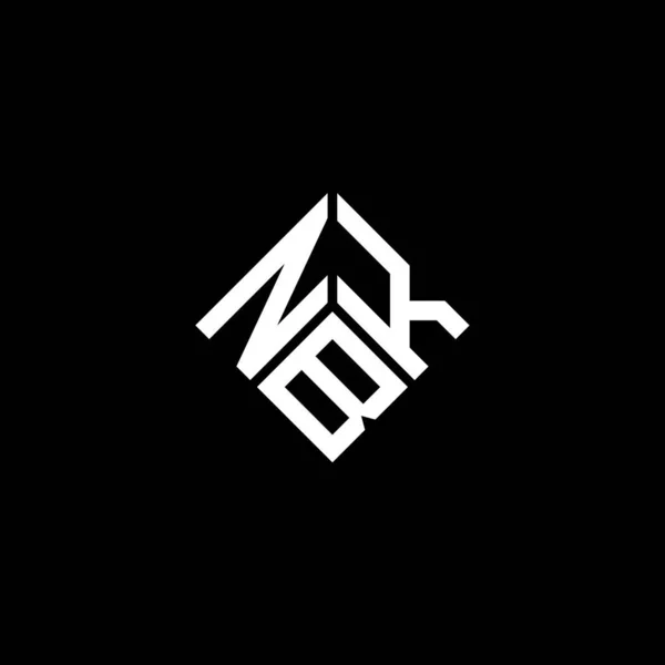 Nbk Buchstabe Logo Design Auf Schwarzem Hintergrund Nbk Kreative Initialen — Stockvektor