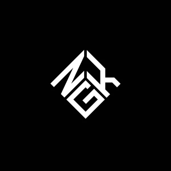 Ngk Letter Logo Design Auf Schwarzem Hintergrund Ngk Kreative Initialen — Stockvektor