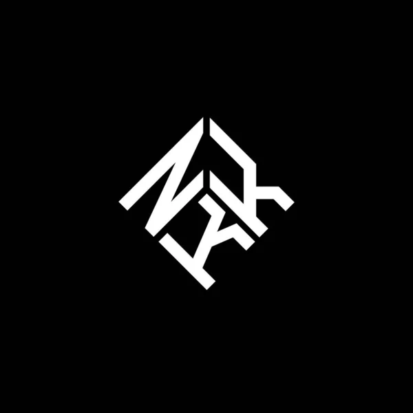 Nkk Lettre Logo Design Sur Fond Noir Nkk Initiales Créatives — Image vectorielle