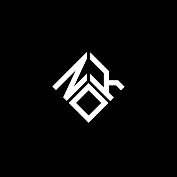 Nok Buchstabe Logo Design Auf Schwarzem Hintergrund Nok Kreative Initialen — Stockvektor