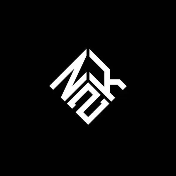 Nzk Design Logotipo Carta Fundo Preto Nzk Iniciais Criativas Conceito — Vetor de Stock
