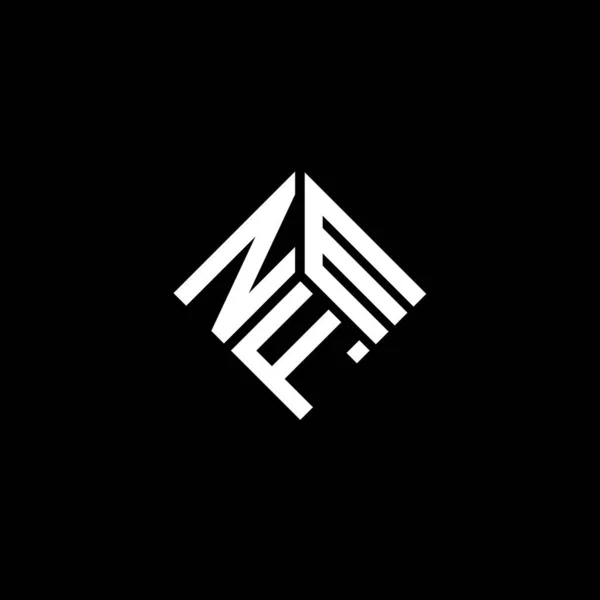 Siyah Arka Planda Nfm Harf Logosu Tasarımı Nfm Yaratıcı Harflerin — Stok Vektör