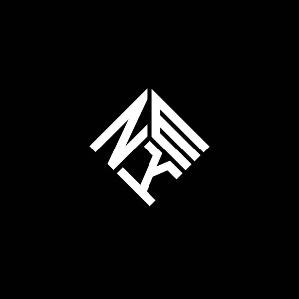 Diseño Del Logotipo Letra Nkm Sobre Fondo Negro Nkm Iniciales — Vector de stock