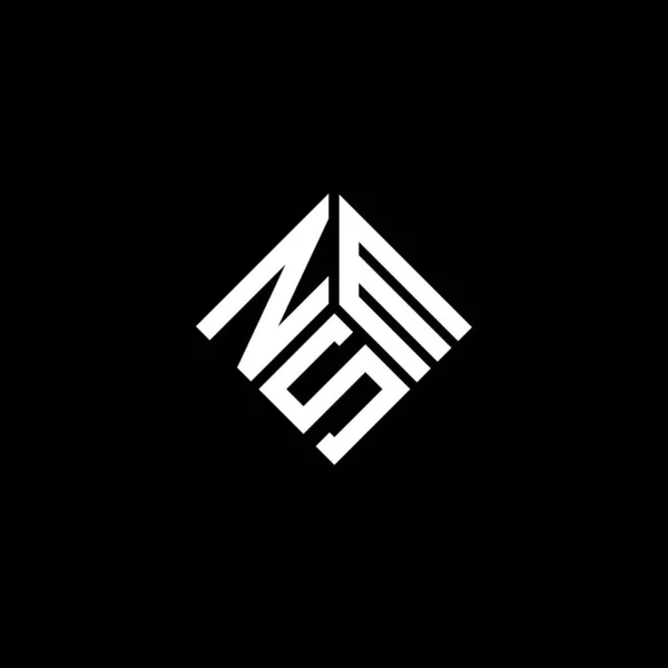 Nsm Lettre Logo Design Sur Fond Noir Nsm Initiales Créatives — Image vectorielle
