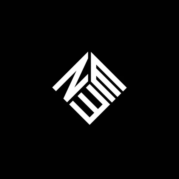 Nwm Logo Ontwerp Zwarte Achtergrond Nwm Creatieve Initialen Letter Logo — Stockvector
