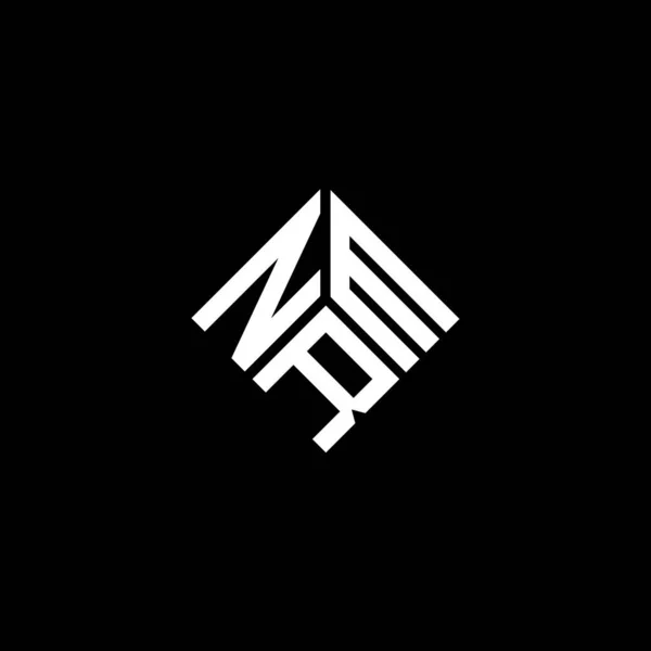 Nrm Lettre Logo Design Sur Fond Noir Nrm Initiales Créatives — Image vectorielle
