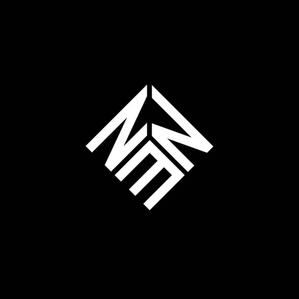 Nmn Lettre Logo Design Sur Fond Noir Nmn Initiales Créatives — Image vectorielle