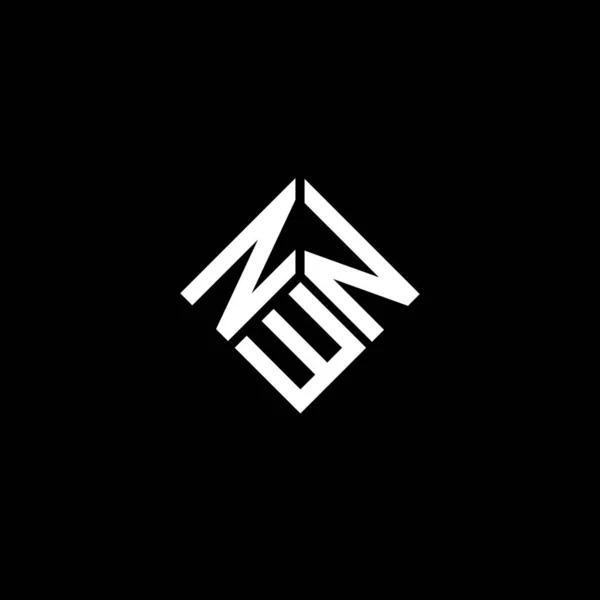Siyah Arka Planda Nwn Harfi Logo Tasarımı Nwn Yaratıcı Harfler — Stok Vektör