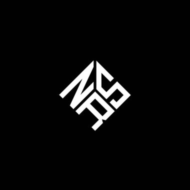 Siyah arka planda NRS harf logosu tasarımı. NRS yaratıcı harflerin baş harfleri logo kavramı. NRS harf tasarımı.