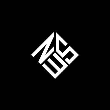 Siyah arka planda NWS harf logosu tasarımı. NWS yaratıcı harflerin baş harfleri logo kavramı. NWS harf tasarımı.