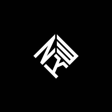 Siyah arkaplanda NKW harf logosu tasarımı. NKW yaratıcı harflerin baş harfleri logo kavramı. NKW harf tasarımı.