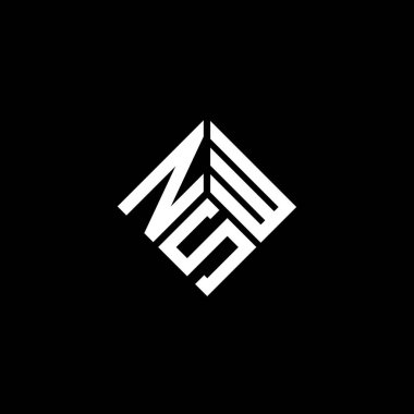 Siyah arka planda NSW harf logosu tasarımı. NSW yaratıcı harflerin baş harfleri logo kavramı. NSW harf tasarımı.