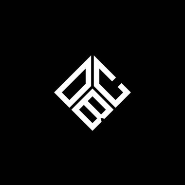 Siyah arka planda OBC harf logosu tasarımı. OBC yaratıcı harflerin baş harfleri logo kavramı. OBC harf tasarımı.